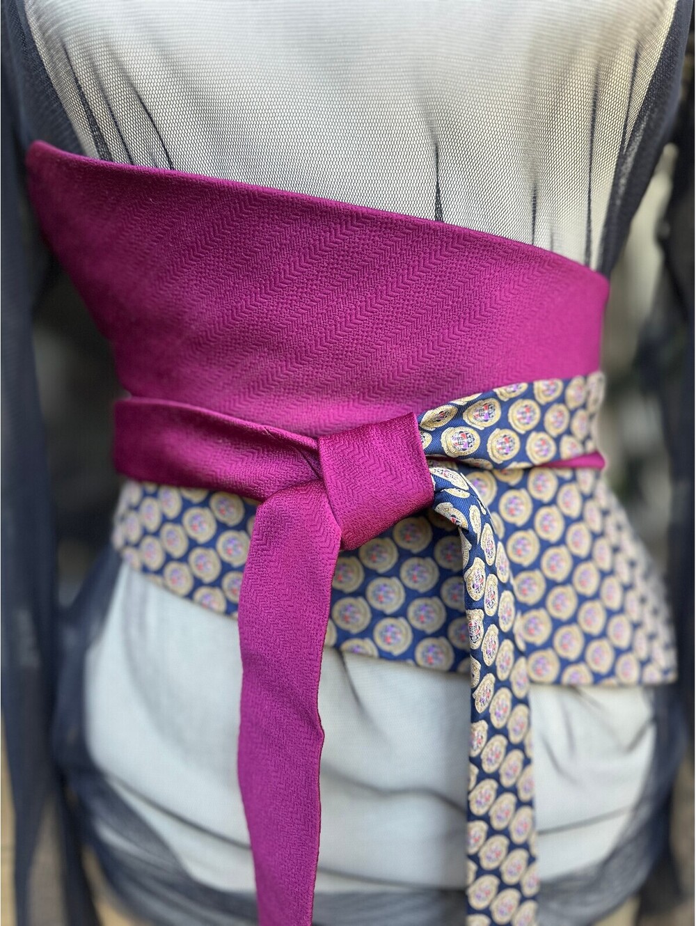 Upcycled Silk Obi Belt | Corset Style | OOAK | OS